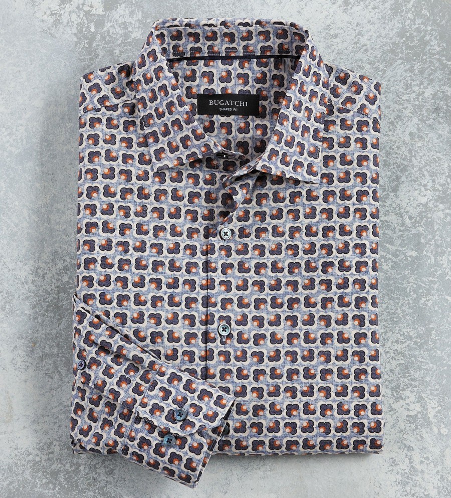 Bugatchi Bugatchi Flower Shirt Plum Clearance