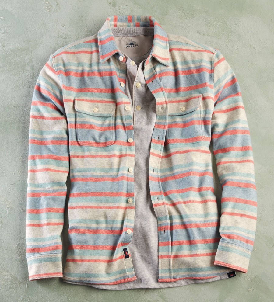 Faherty Faherty Legend Sweater Shirt Coral Reef Clearance