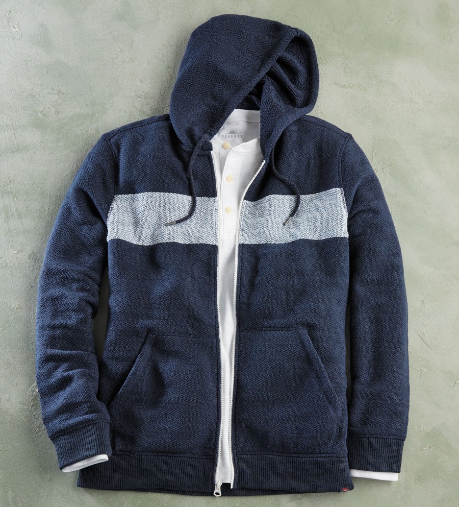 Faherty Faherty Whitewater Hoodie Blue Night Best