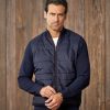 Patrick James Patrick James Quilted Sweater Jacket Navy New