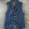 Patrick James Patrick James Stripe Vest Navy Online