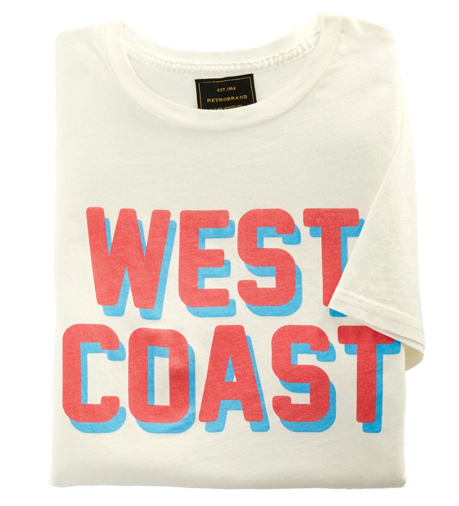 Retro Brand Retro Brand West Coast Tee Shirt Antique White Wholesale