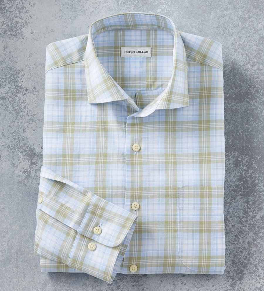 Peter Millar Peter Millar Camden Plaid Long Sleeve Shirt Cottage Blue Online