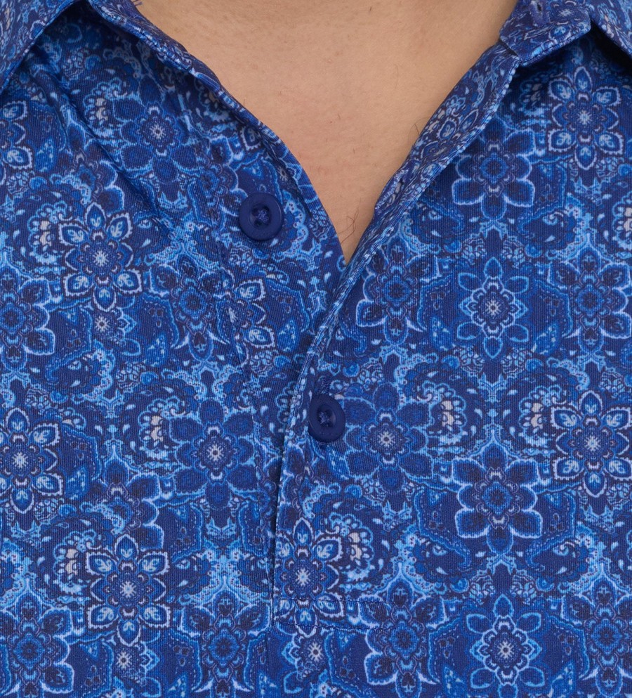 Robert Graham Robert Graham Short Sleeve Medallion Tiles Polo Navy Clearance