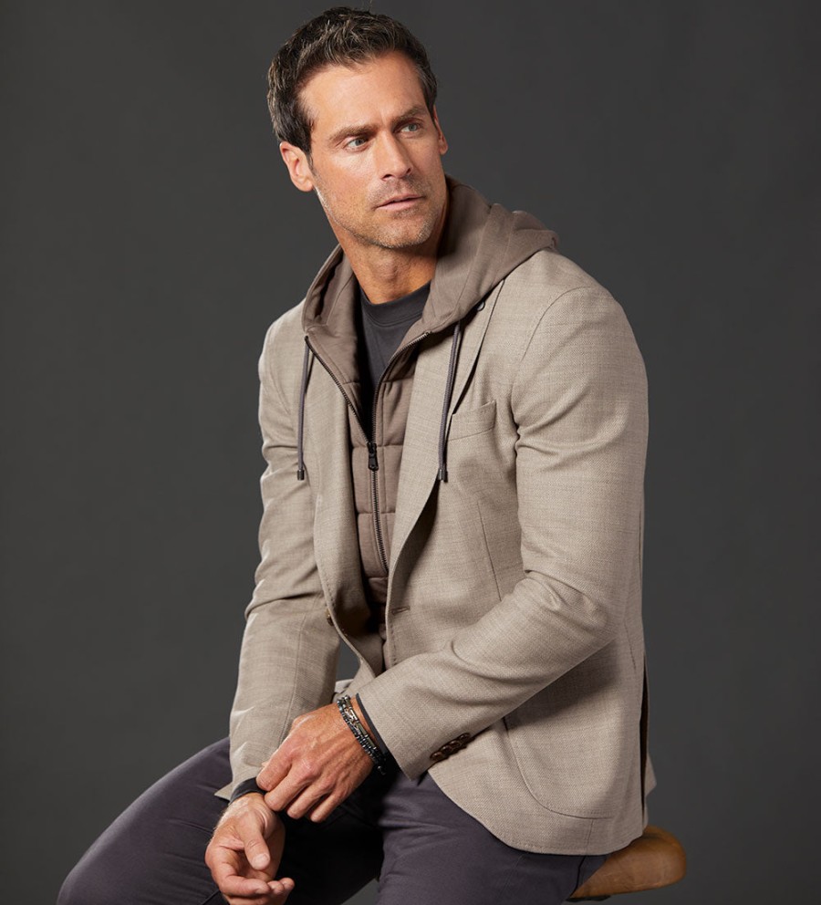 Patrick James Patrick James Sport Coat With Hoodie Sand Wholesale