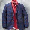 Patrick James Patrick James Plaid Sport Coat Navy/Red Wholesale