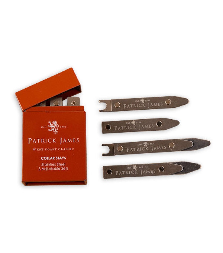 Patrick James Patrick James 3-Pack Stainless Collar Stays Steel New