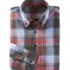 Patrick James Patrick James Red Plaid Flannel Shirt Grey Red Hot