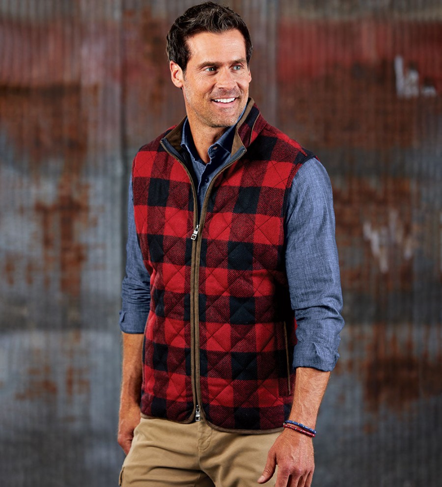 Peter Millar Peter Millar Buffalo Check Quilt Jacket Claret Best