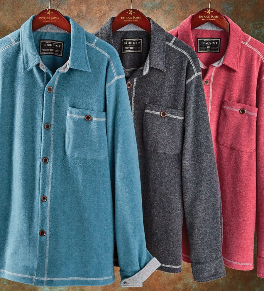 True Grit True Grit Melange Fleece Big Shirt Wholesale