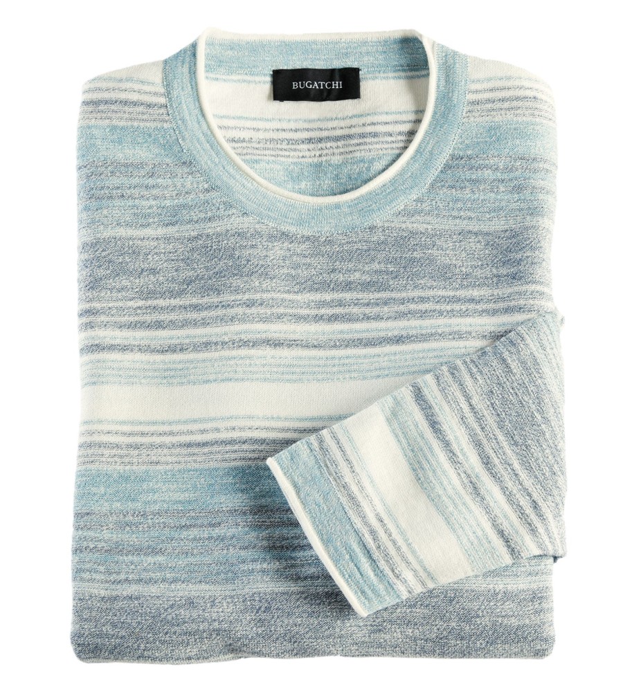 Bugatchi Bugatchi Stripe Crewneck Slate Best