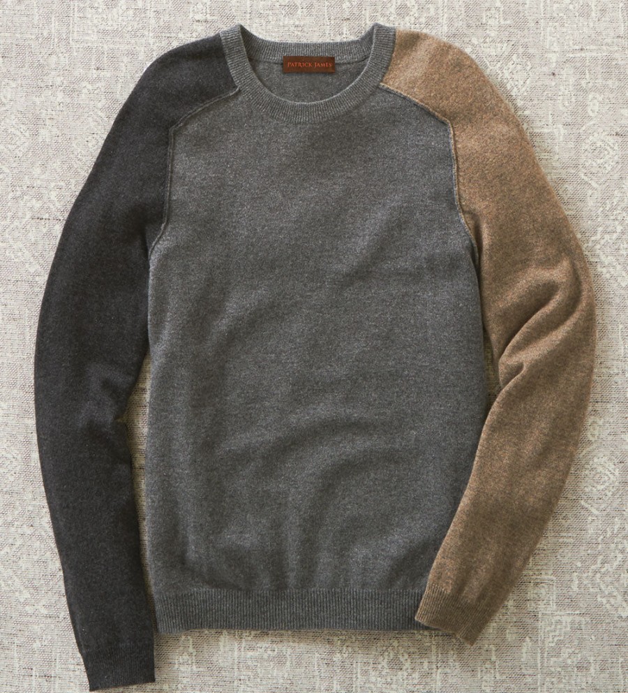 Patrick James Patrick James Colorblock Cashmere Sweater Bankers Rye Wholesale