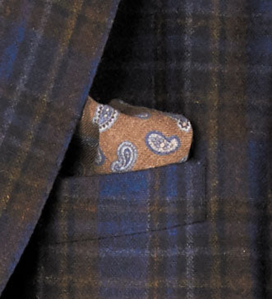 Amanda Christensen Amanda Christensen Paisley Pocket Square Chocolate Wholesale