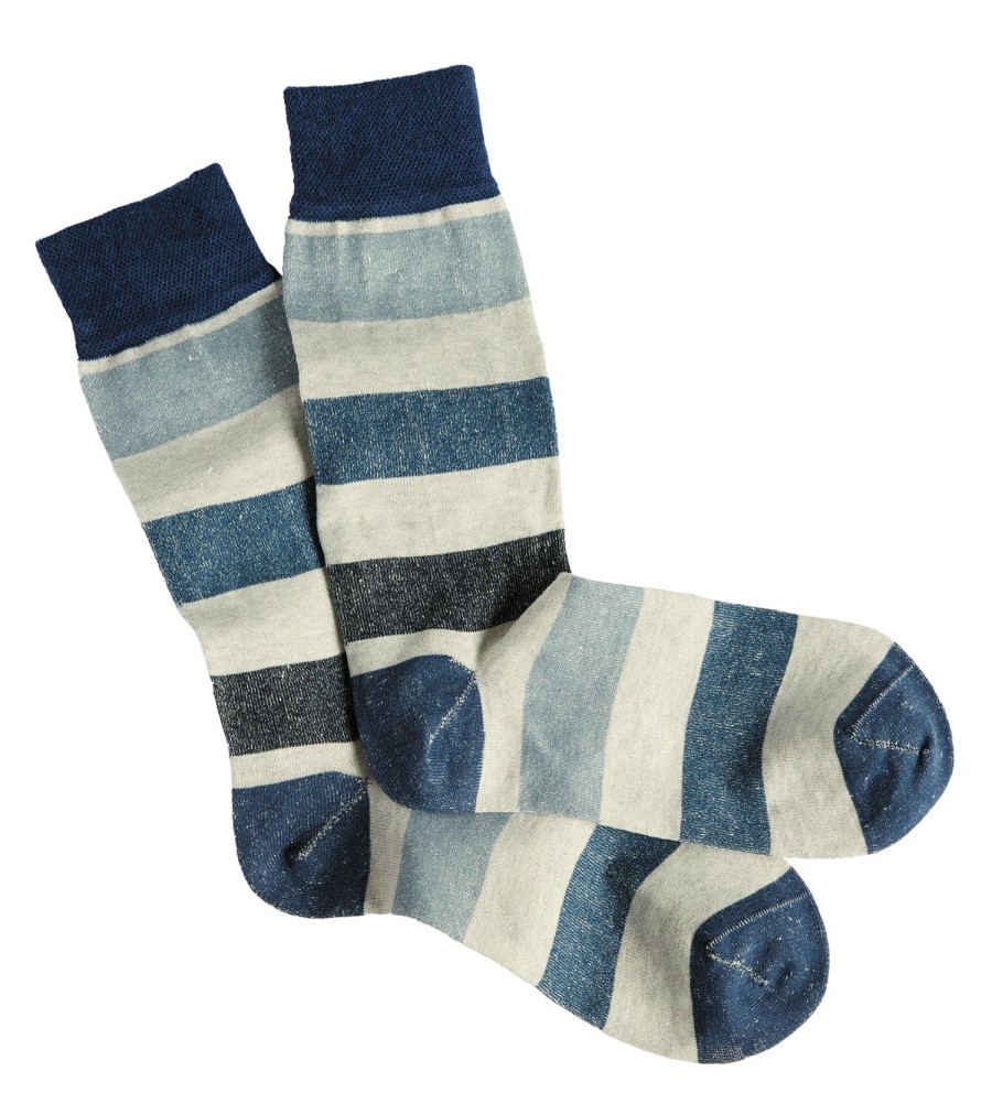 Marcoliani Marcoliani Cruise Stripe Anklet Socks Caribbean Blue Hot