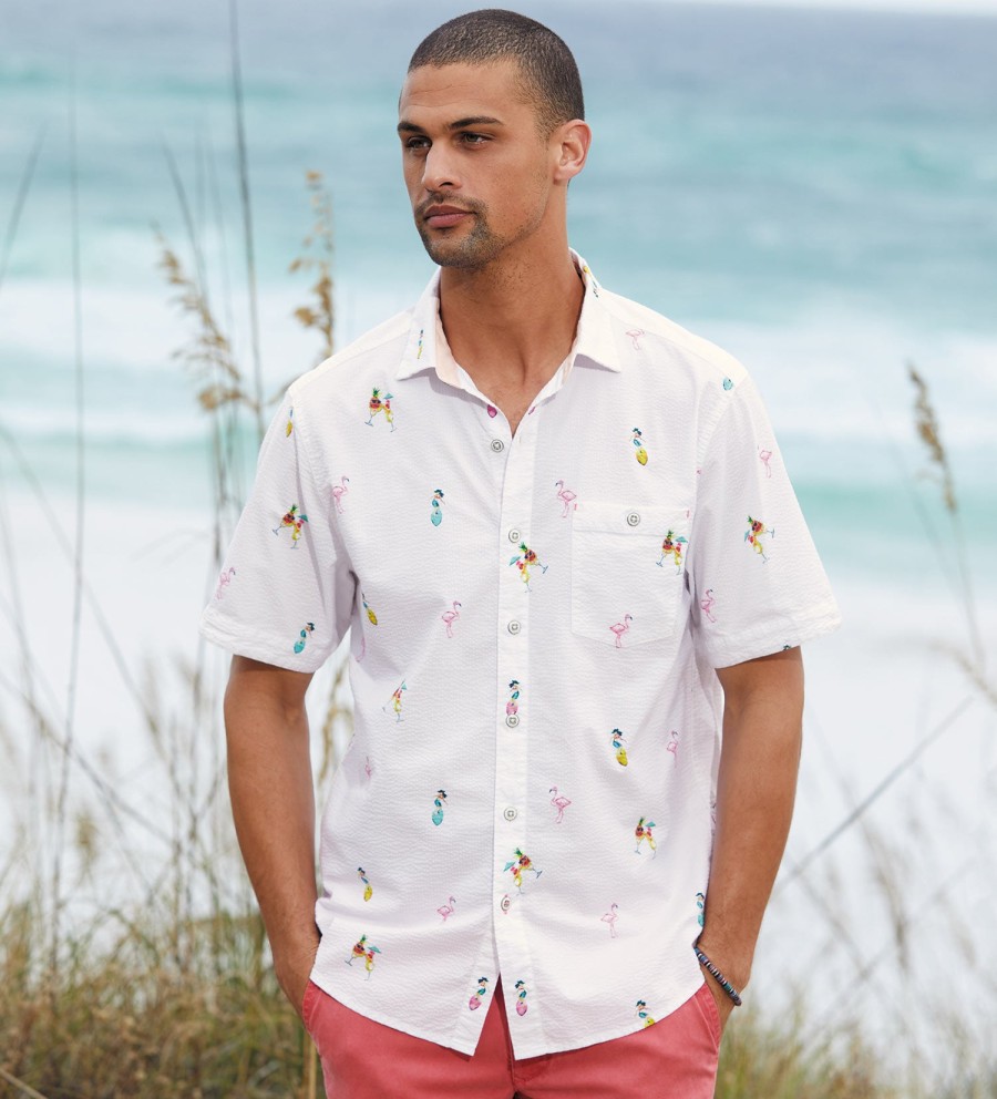 Tommy Bahama Tommy Bahama Flocktail Shirt White Wholesale