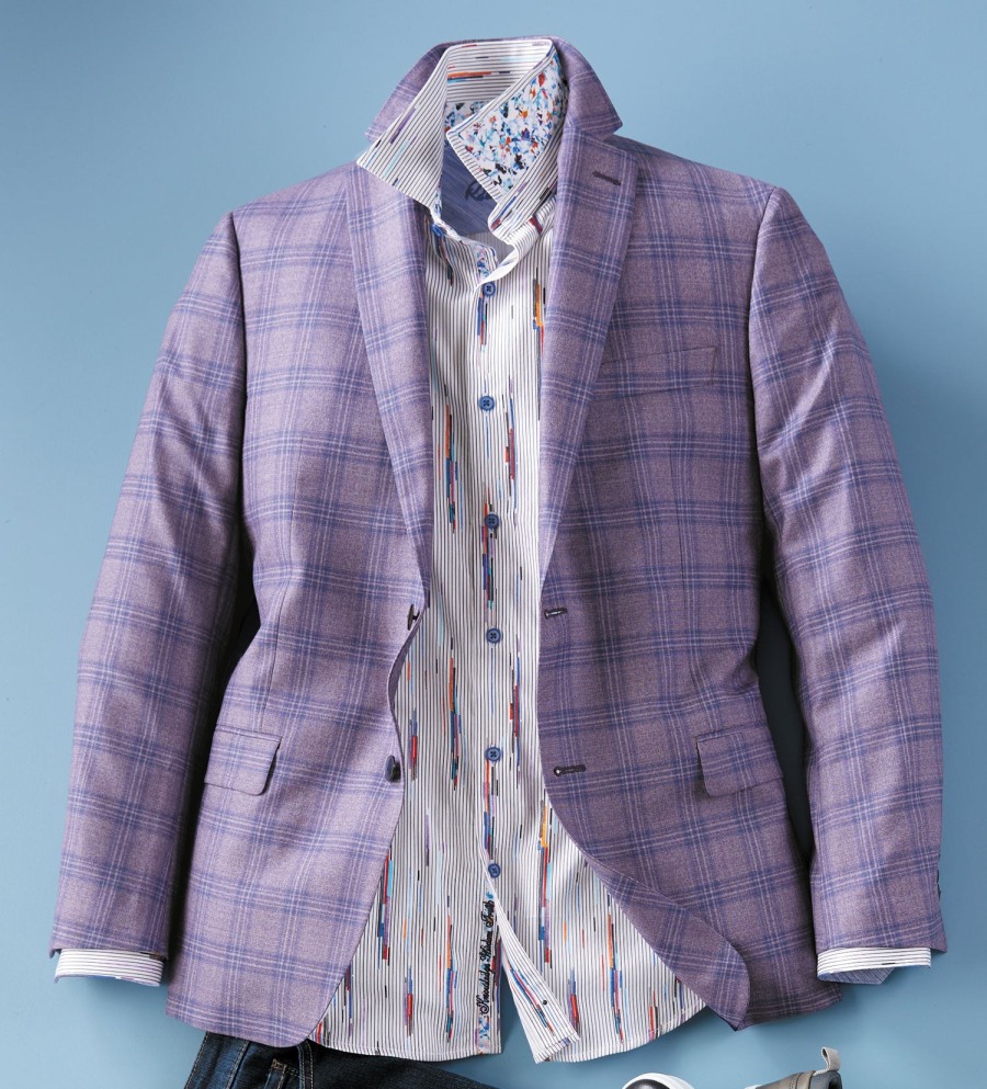 Robert Graham Robert Graham Lyle Plaid Sport Coat Purple Best