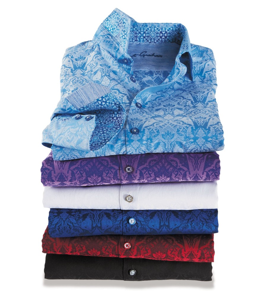 Robert Graham Robert Graham Highland Long Sleeve Jacquard Shirt New