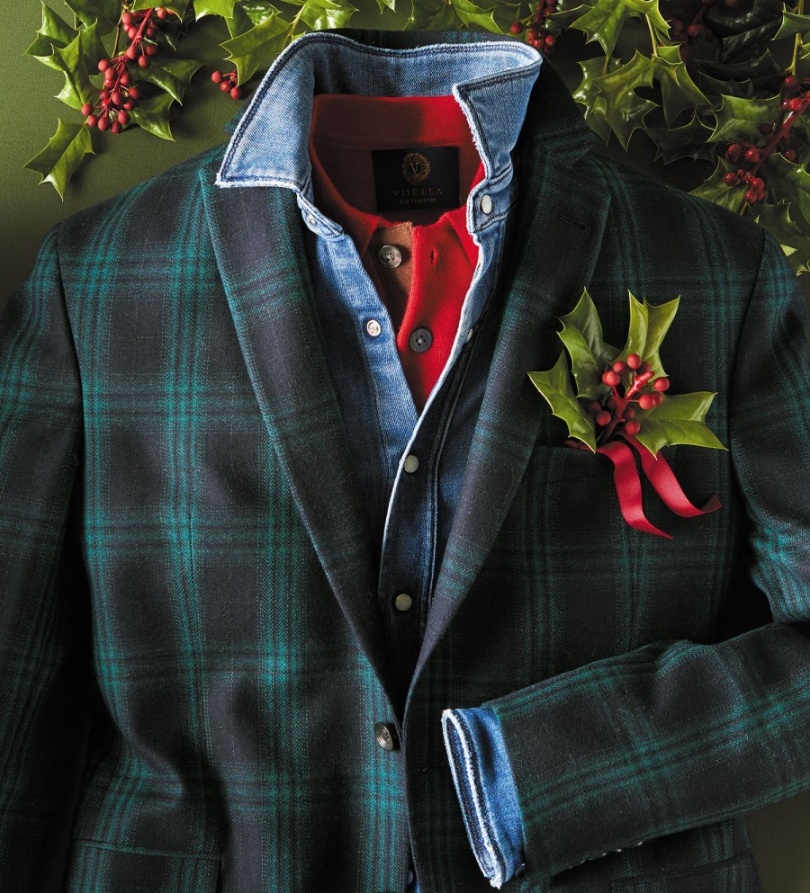 Reserve Reserve Plaid Sport Coat Navy/Green Best