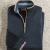 Patrick James Patrick James Herringbone Quarter Zip Sweater Blue/Navy Wholesale