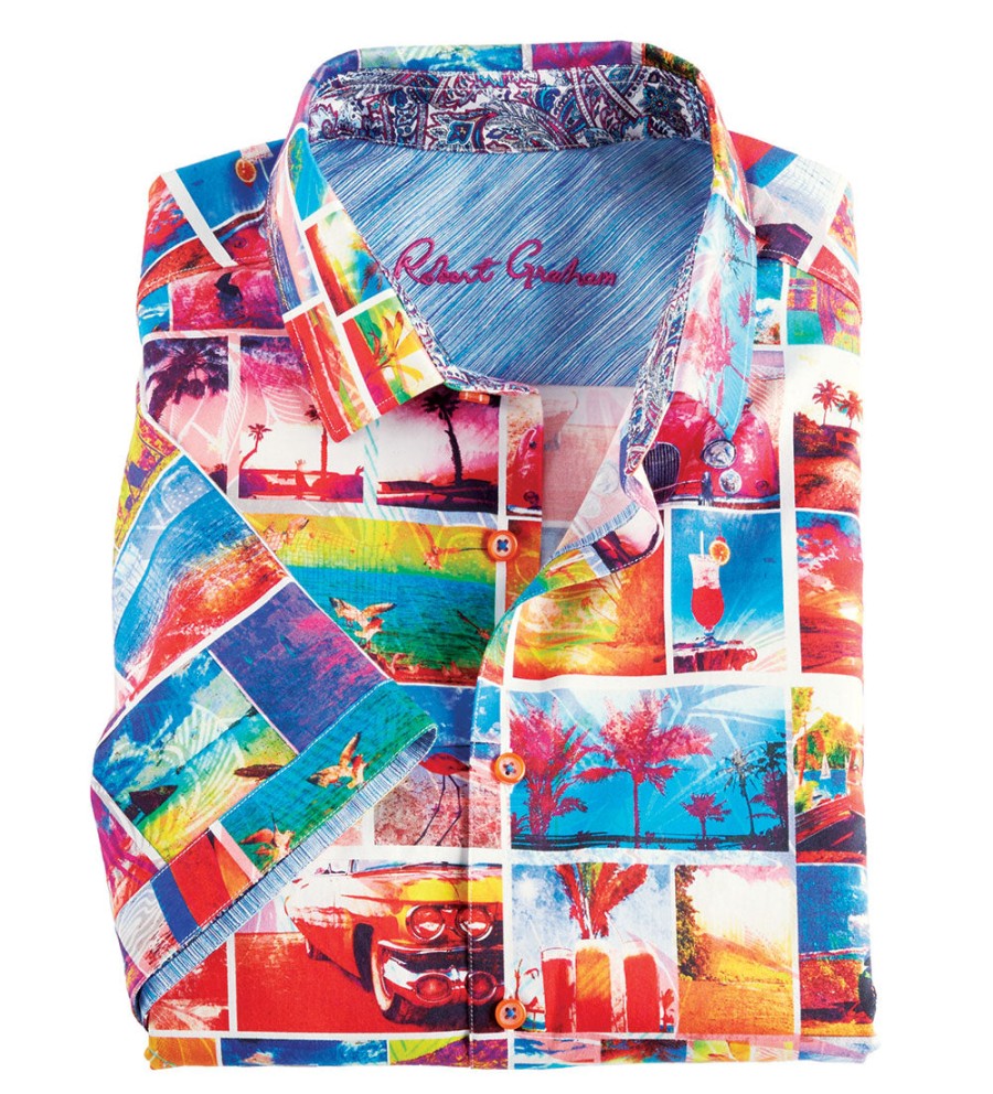 Robert Graham Robert Graham The Getaway Photos Short Sleeve Sport Shirt Multi Wholesale