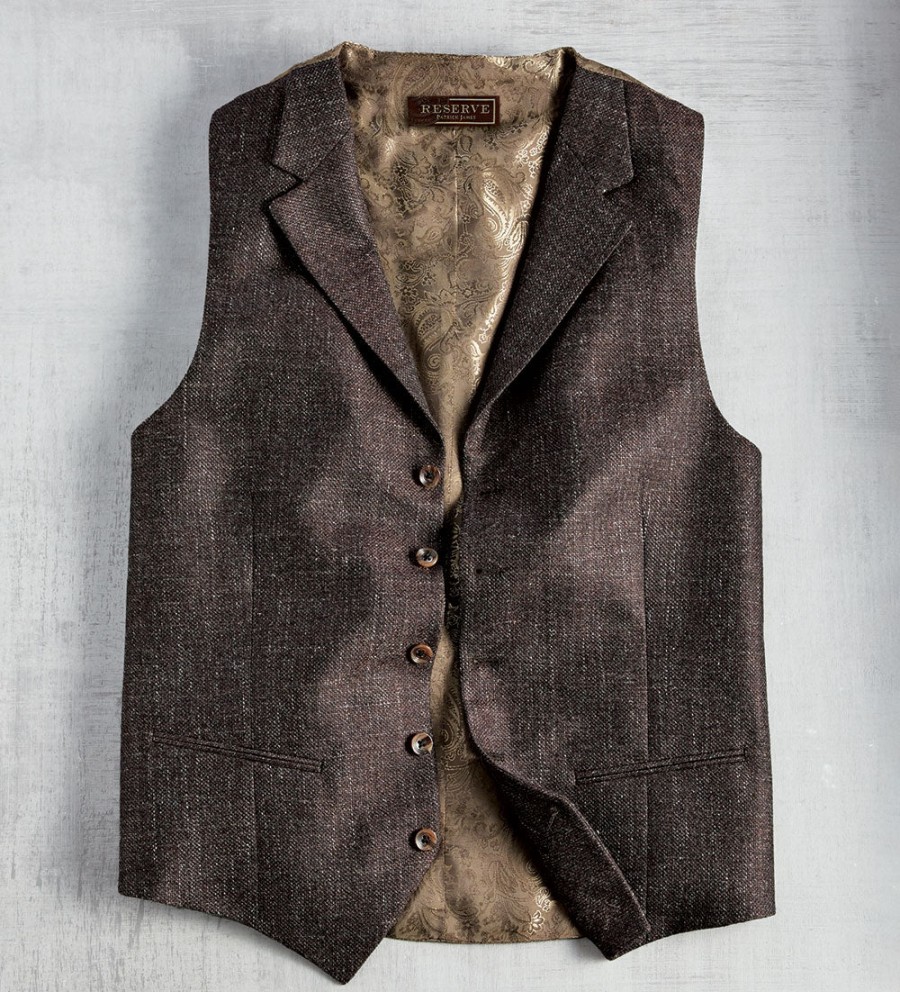 Reserve Reserve Lapel Vest Brown New