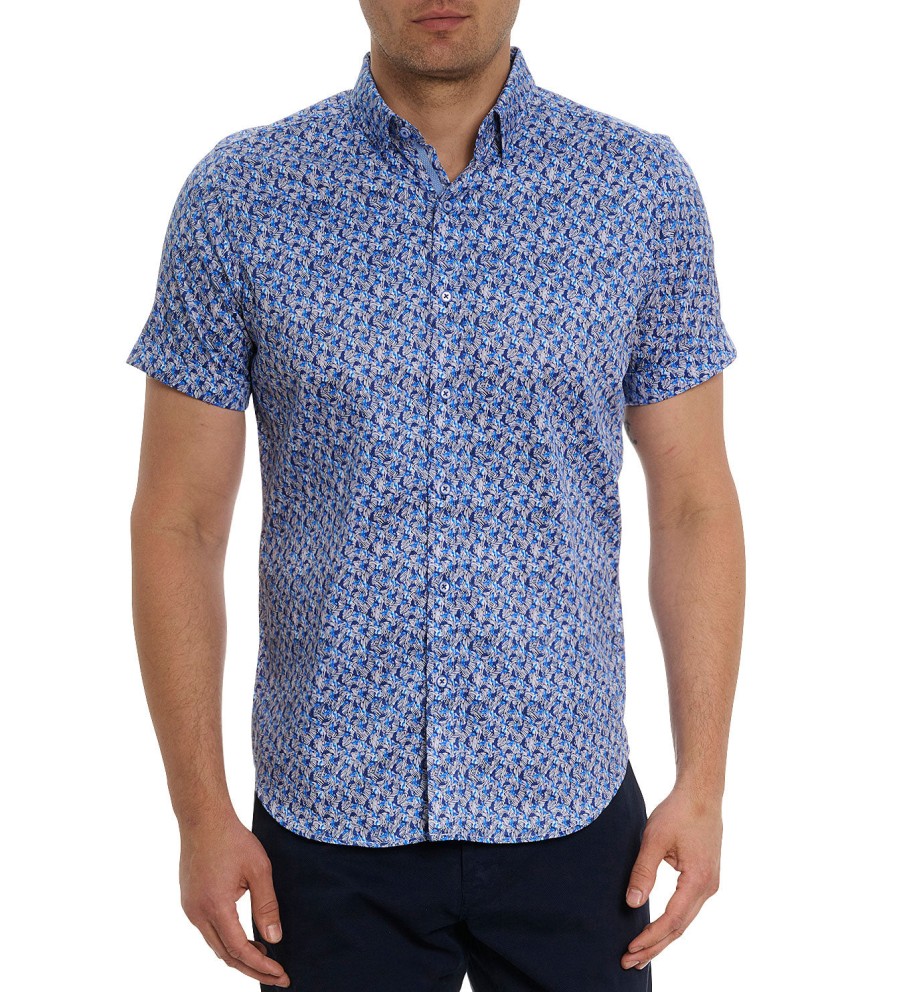 Robert Graham Robert Graham Short Sleeve Wade Woven Shirt Blue Online