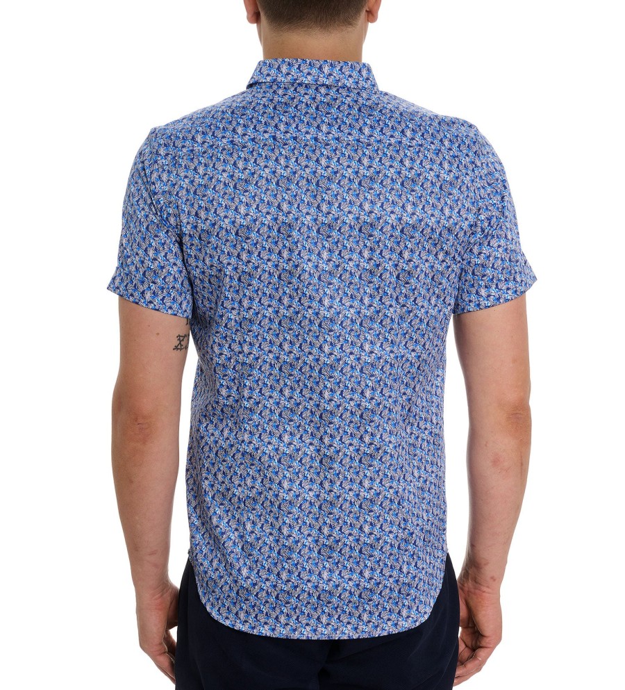 Robert Graham Robert Graham Short Sleeve Wade Woven Shirt Blue Online