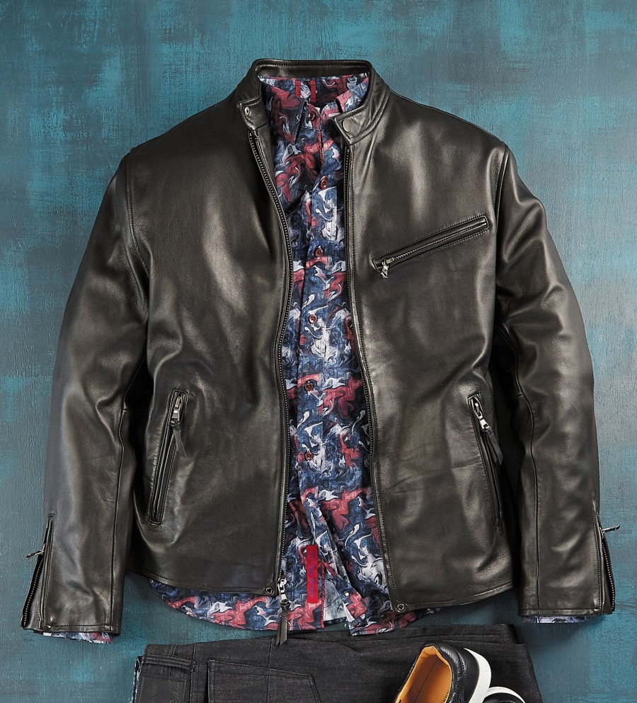 Robert Graham Robert Graham Kilburn Leather Jacket Black Wholesale