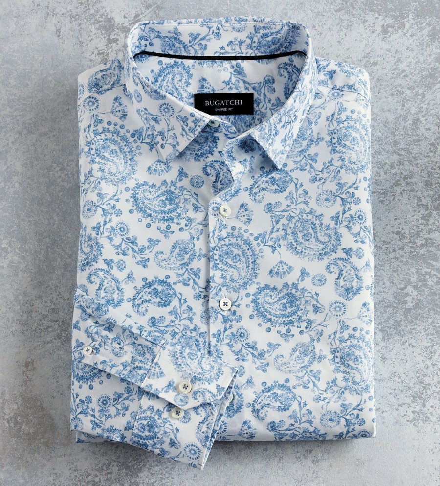 Bugatchi Bugatchi Paisley Shirt Air Blue Clearance