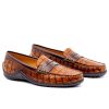 Martin Dingman Martin Dingman Bill Alligator-Grain Loafers Chestnut Best