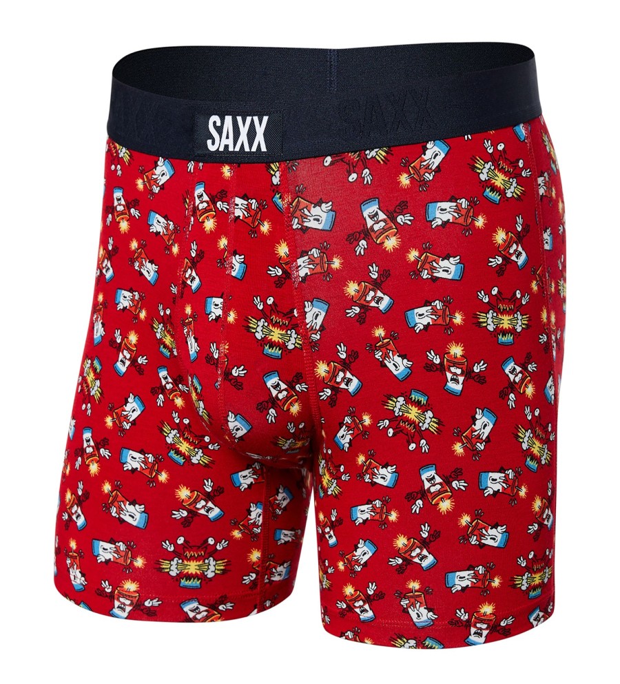 SAXX Saxx Fi Up Vibe Boxer Briefs Red New