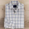 Calder Carmel Calder Carmel Windowpane Long Sleeve Shirt Sand/Blue Hot