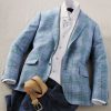 Patrick James Patrick James Plaid Sport Coat Blue/Green New