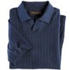 Patrick James Patrick James Zigzag Jacquard Polo Navy Wholesale