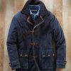 Comstock u0026 Co Comstock & Co Goat Suede Zip Jacket Navy New