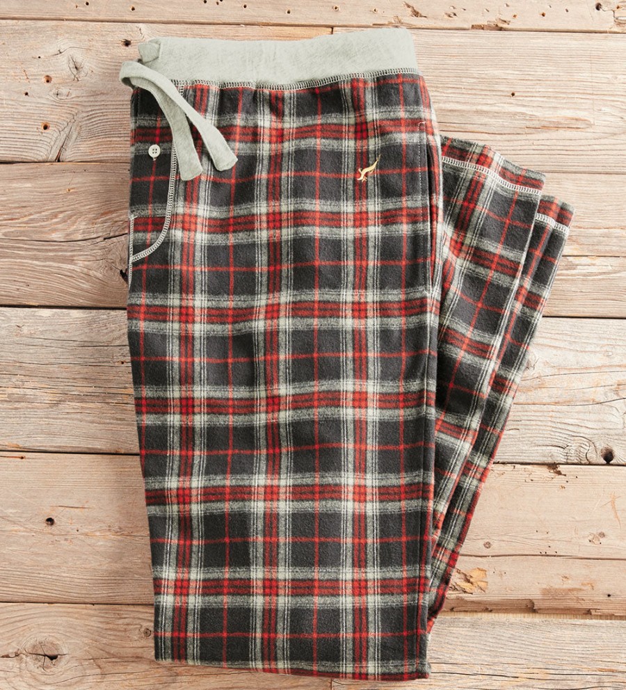 True Grit True Grit Lodge Plaid Flannel Pants Black/Red Hot