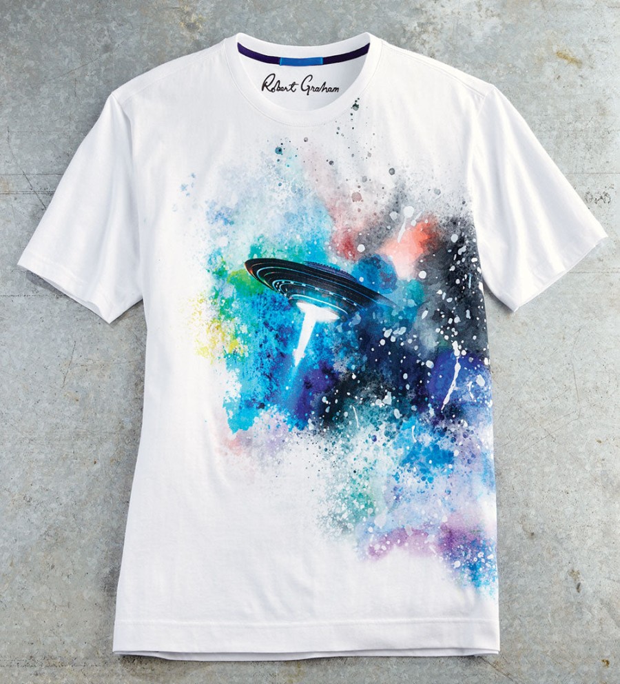 Robert Graham Robert Graham Short Sleeve Explosive Ufo Tee White Wholesale