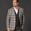 Reserve Reserve Plaid Sport Coat Grey Brown Hot