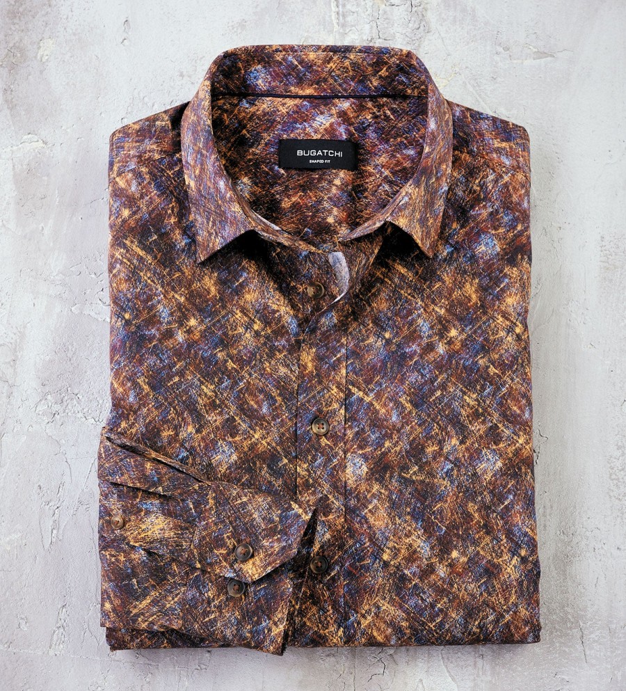 Bugatchi Bugatchi Abstract Print Shirt Dijon Wholesale