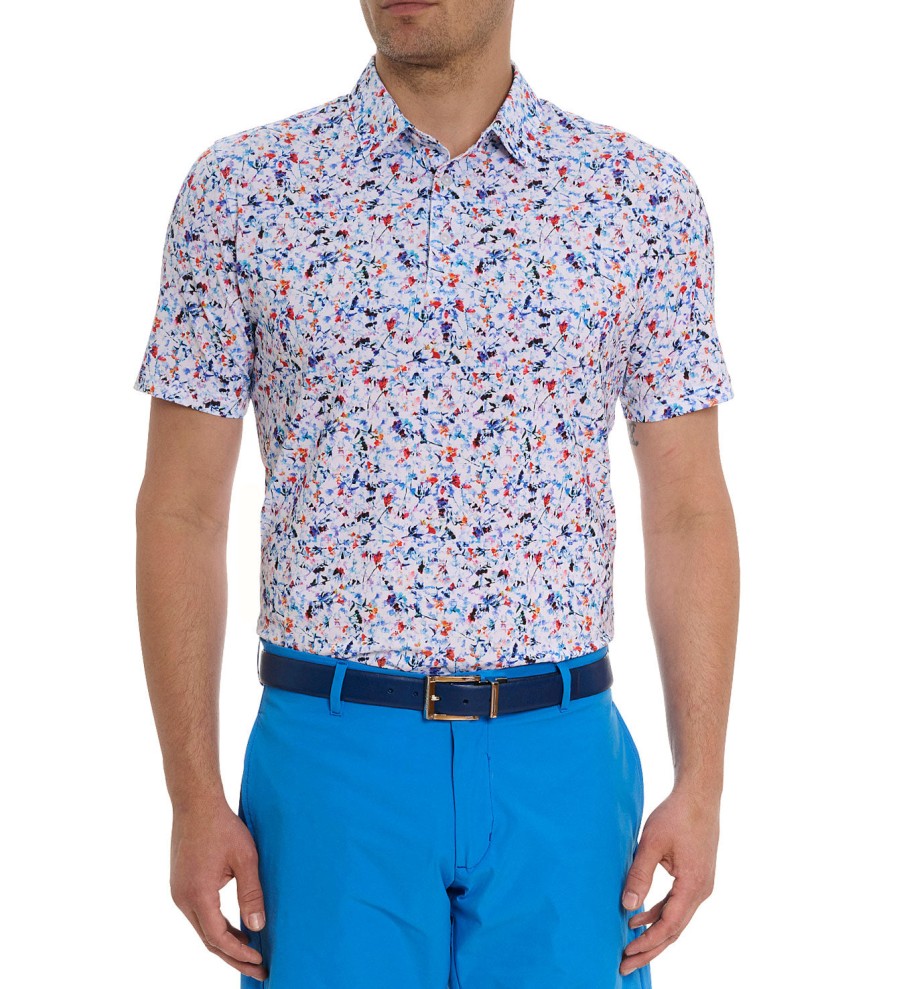 Robert Graham Robert Graham Short Sleeve Lucca Knit Polo Multi Clearance