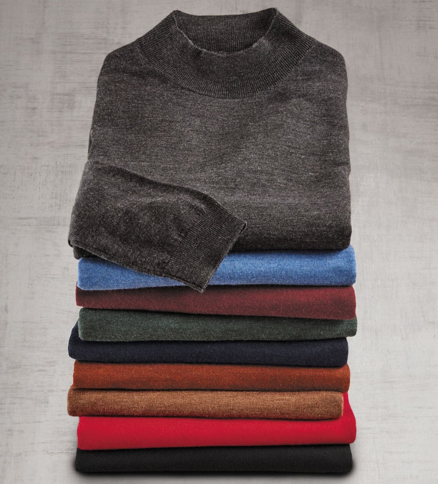 Patrick James Patrick James Merino Wool Mock Neck Sweater Wholesale